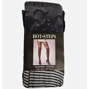 Hot Steps Fashion Tights Black One Size 4’10-5’8 95-160lbs Hand wash